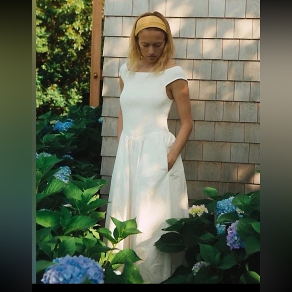 Free People Ceci Smocked Midi Dress Lime Green size Medium - Picture 7 of 12